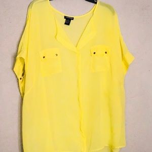 Sheer yellow blouse